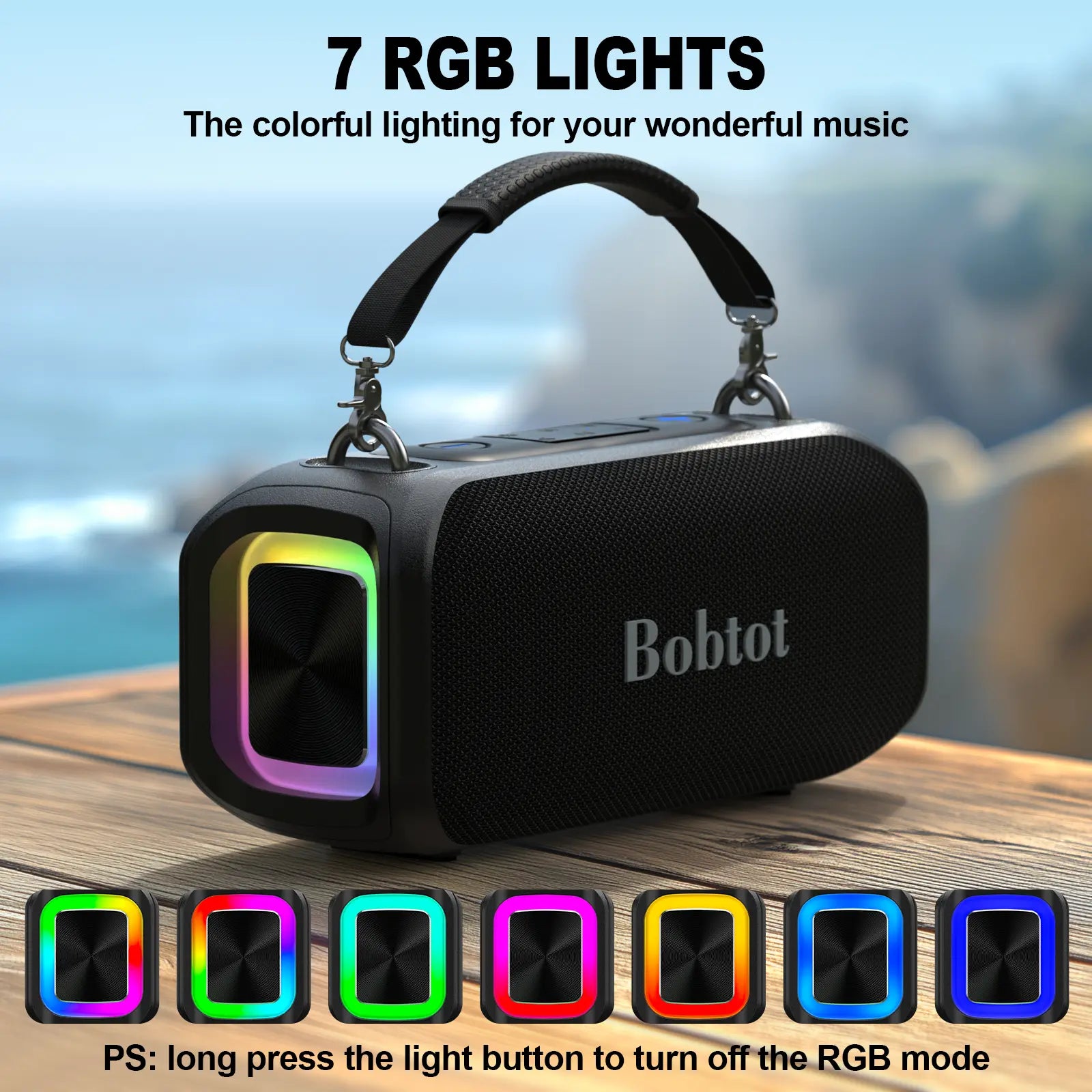 Bobtot ET200 Bluetooth Portable Speaker with 2 Wireless Mics, 40W Full Bass Audio, IPX5 Waterproof, Weatherproof Loudspeaker System, 8000Mah Battery, Handle Design for Home & Party, Water Proof,Summervibes