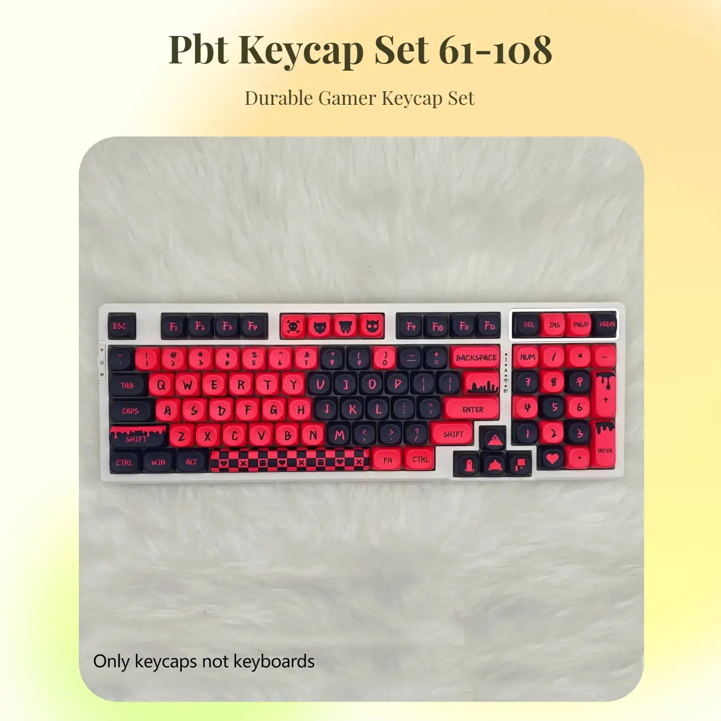 Sweetheart-Themed Mechanical Keyboard Keycap Set, PBT Material, Compatible with Multiple Layouts (61/68/75/84/87/89/96/98/100/104/108), Ideal for Gaming