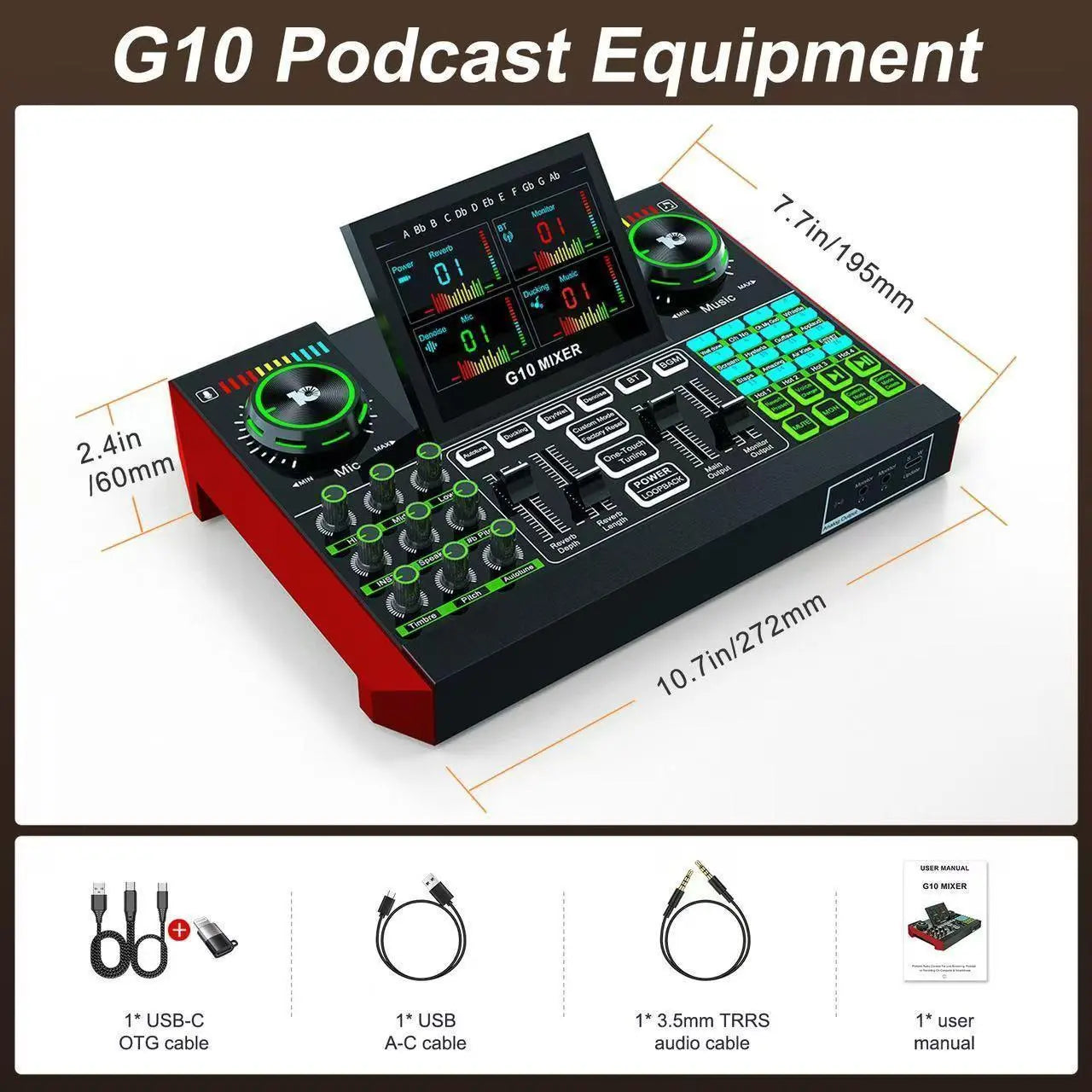 【Live】Tenlamp G10-P15 Cantilever Sound Card Kit, Upgraded Cantilever Bracket, Customizable Sound Effects, Condenser Microphone, Suitable for Live Streaming, Gaming, Vocal Podcasting, 2-Level Noise Cancellation, and Computer Audio Mixing