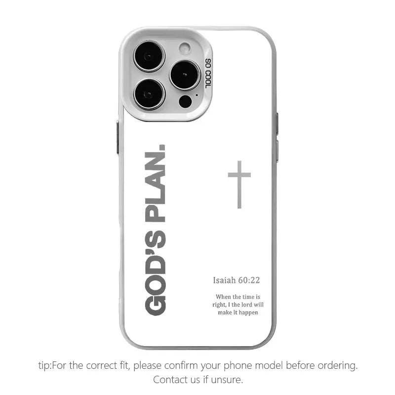 GOD’S PLAN Cross Isaiah for Iphone Samsung Galaxy Case Iphone 17Pro Max Air 16E 15Plus 14 13 12 11 XR XS S25 S24 S23 S22 Phone Case, God'S Gift, Faith, Personality, Gradient, Protective Silicone Cover, Protection Durable, Shockproof Drop.Wc71