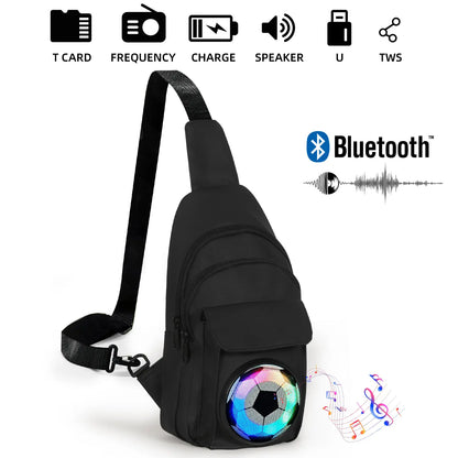 Waterproof Bluetooth 5.3 Outdoor Speakers Chest Bag with 10W Subwoofer and Built-In Battery for Leisure Activities