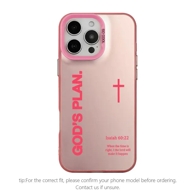 GOD’S PLAN Cross Isaiah for Iphone Samsung Galaxy Case Iphone 17Pro Max Air 16E 15Plus 14 13 12 11 XR XS S25 S24 S23 S22 Phone Case, God'S Gift, Faith, Personality, Gradient, Protective Silicone Cover, Protection Durable, Shockproof Drop.Wc71