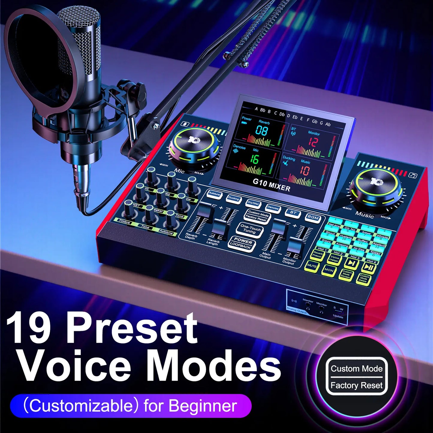 【Live】Tenlamp G10-P15 Cantilever Sound Card Kit, Upgraded Cantilever Bracket, Customizable Sound Effects, Condenser Microphone, Suitable for Live Streaming, Gaming, Vocal Podcasting, 2-Level Noise Cancellation, and Computer Audio Mixing