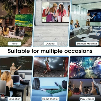 Portable HD Projection Screen 100/120 Inch - Foldable Wrinkle-Free Oxford Cloth Manual Home Theater Screen for Indoor & Outdoor Use, Backyard Movies, Camping, Media Display, Camping Entertainment, Landscape Compatible, Outdoor Movie Screen, 16:9