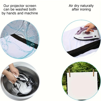 Portable HD Projection Screen 100/120 Inch - Foldable Wrinkle-Free Oxford Cloth Manual Home Theater Screen for Indoor & Outdoor Use, Backyard Movies, Camping, Media Display, Camping Entertainment, Landscape Compatible, Outdoor Movie Screen, 16:9