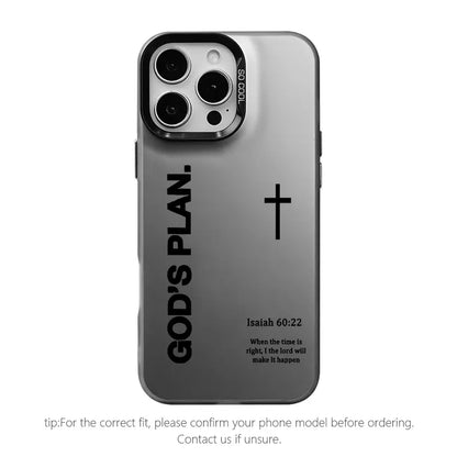 GOD’S PLAN Cross Isaiah for Iphone Samsung Galaxy Case Iphone 17Pro Max Air 16E 15Plus 14 13 12 11 XR XS S25 S24 S23 S22 Phone Case, God'S Gift, Faith, Personality, Gradient, Protective Silicone Cover, Protection Durable, Shockproof Drop.Wc71