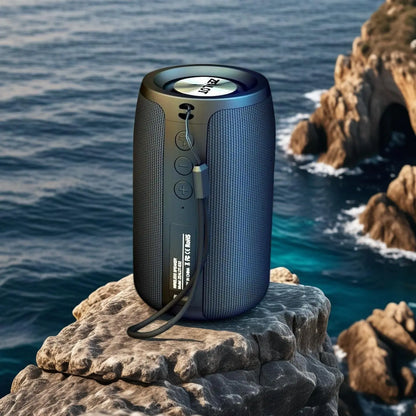 Zealots S32 Portable Bluetooth Speaker, 18W Maximum Power Output, 1800Mah Battery, IPX5 Waterproof, Stereo Pairing, AUX, TF Card, USB, Bass Boost, Ideal for Home & Outdoor, Gift for Men & Kids - Black