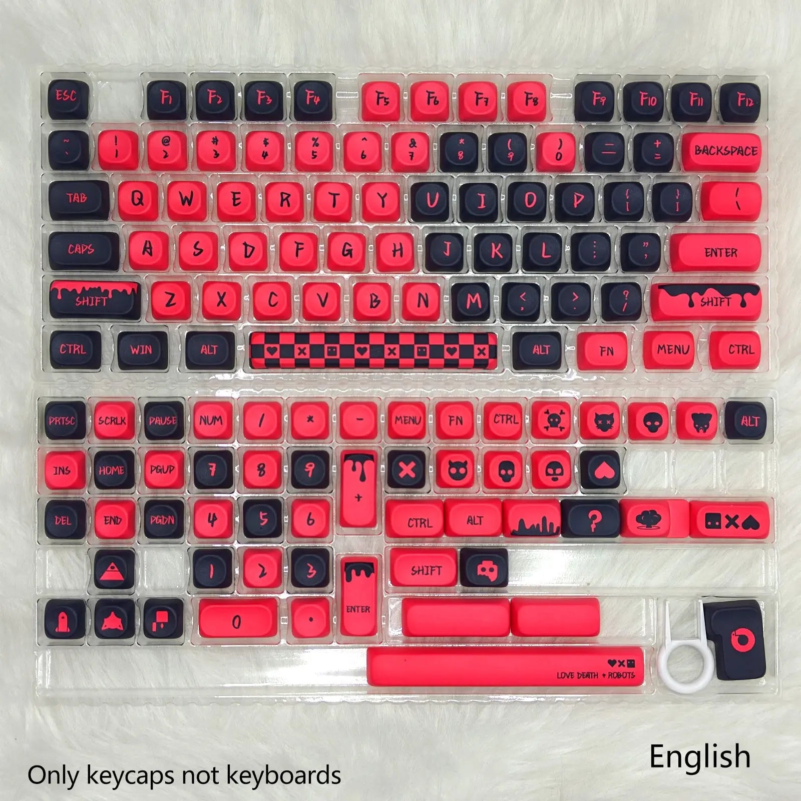 Sweetheart-Themed Mechanical Keyboard Keycap Set, PBT Material, Compatible with Multiple Layouts (61/68/75/84/87/89/96/98/100/104/108), Ideal for Gaming
